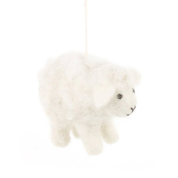 Handcrafted Minty the Lamb Felt Hanging Decoration from Felt so Good for sale at Mostyn