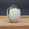 Handcrafted Black and White Oval Slip Cast Porcelain Vessel from Debbie Nairn for sale at Mostyn