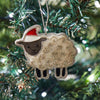 Handcrafted Embroidered Sheep Christmas Decoration by Sass and Belle for sale at Mostyn