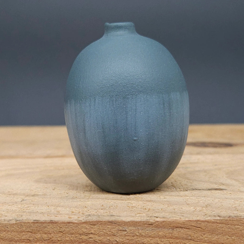 Handcrafted Grey and White Oval Slip Cast Porcelain Vessel from Debbie Nairn for sale at Mostyn