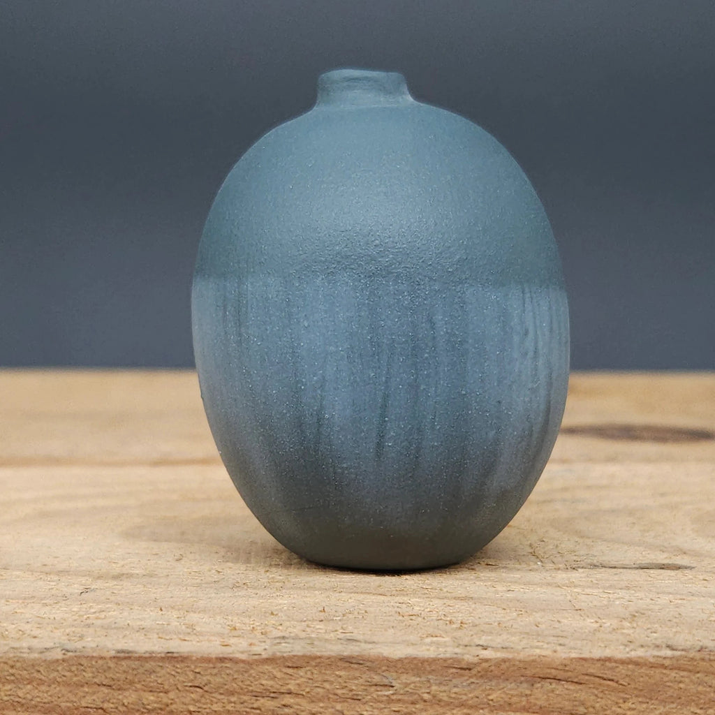 Handcrafted Grey and White Oval Slip Cast Porcelain Vessel from Debbie Nairn for sale at Mostyn