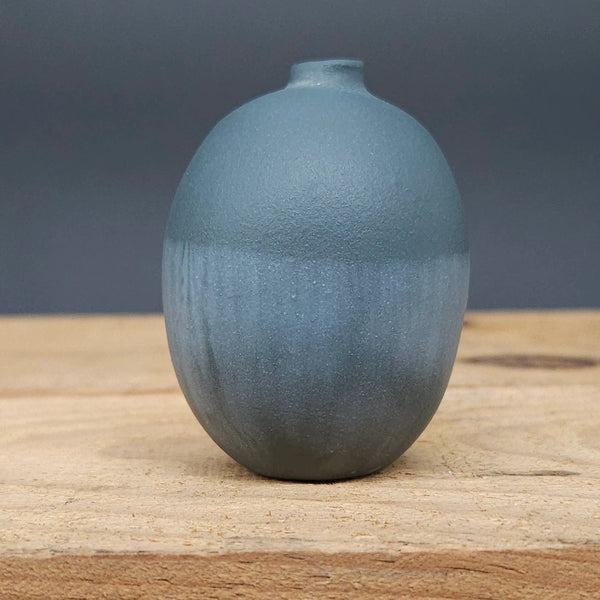 Handcrafted Grey and White Oval Slip Cast Porcelain Vessel from Debbie Nairn for sale at Mostyn