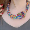 Handcrafted Margaret Annie Liberty Print Fabric Reef Knot Necklace from Bunny Bosworth for sale at Mostyn