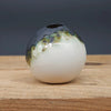 Handcrafted Round Black and White Slip Cast Porcelain Vessel from Debbie Nairn for sale at Mostyn