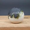 Handcrafted Round Black and White Slip Cast Porcelain Vessel from Debbie Nairn for sale at Mostyn
