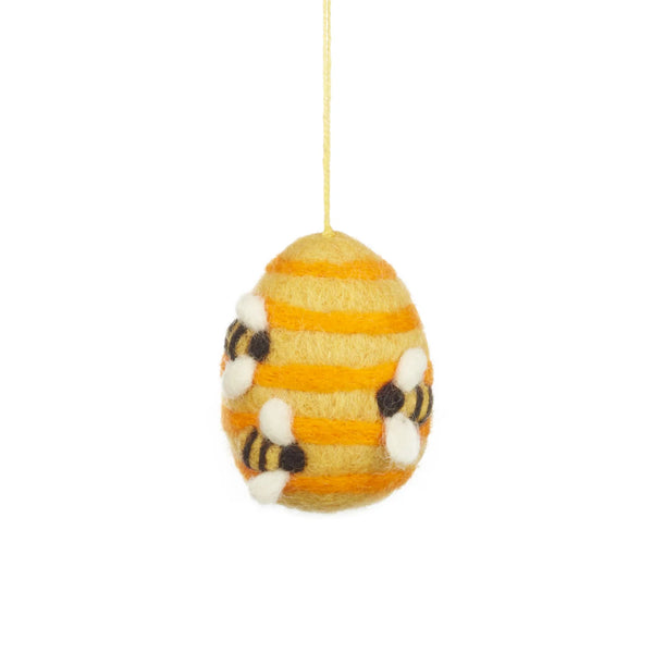 Handmade Busy Beehive Hanging Felt Decoration from Felt so Good for sale at Mostyn