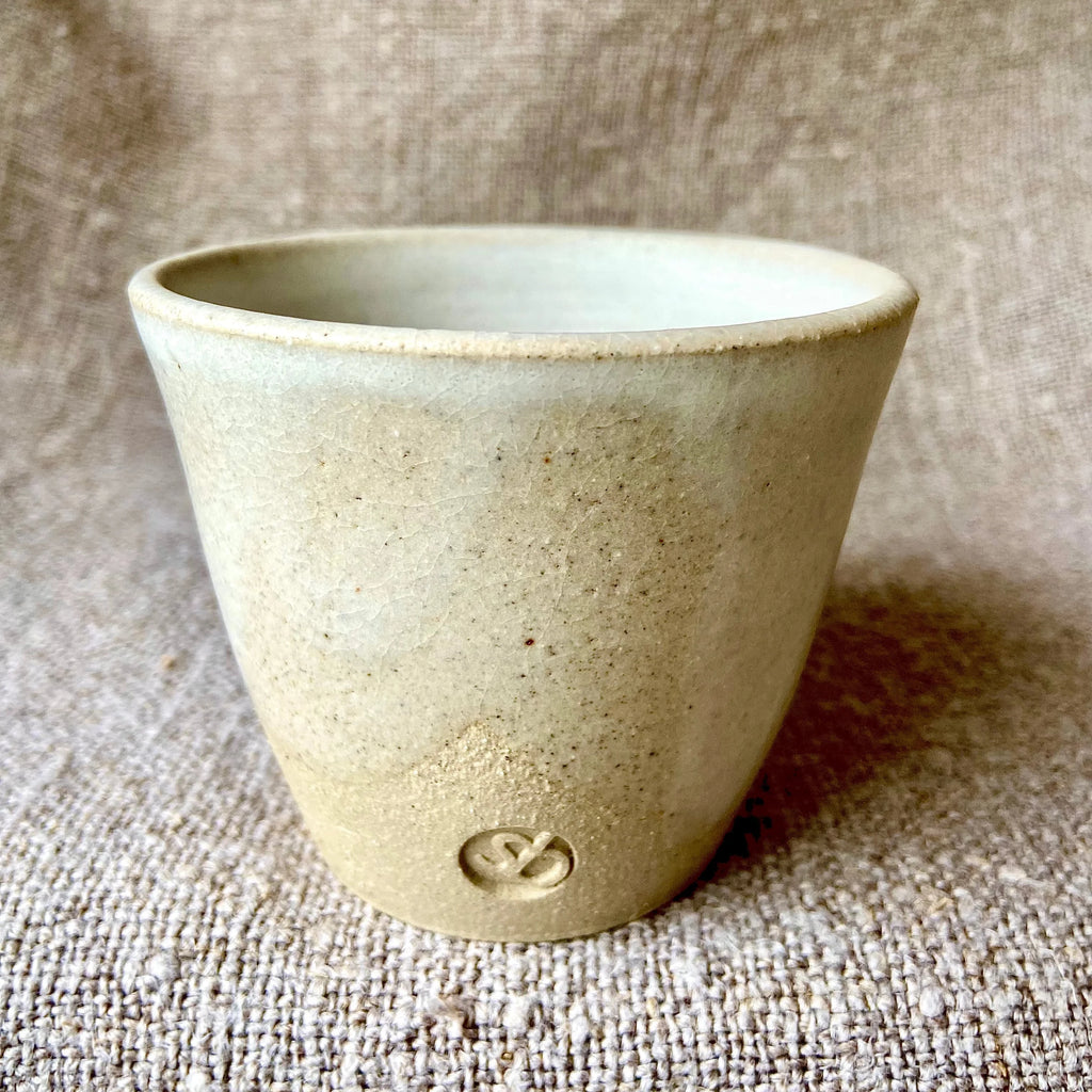 Handmade Cilcain Ceramic Tea Bowl St Thomas Clay with White Glaze from Sarah Bartlem for sale at Mostyn
