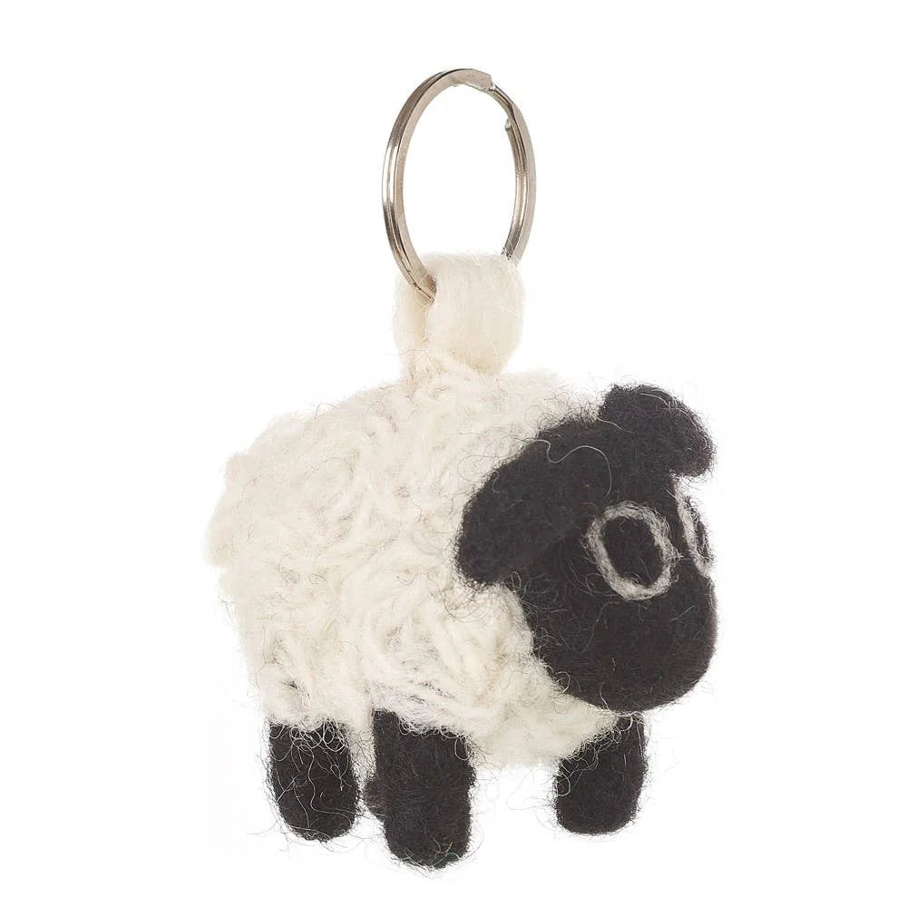 Needle Felt Sheep Keyring by Felt So Good for sale at Mostyn