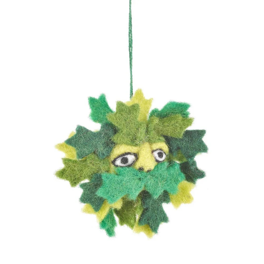 Handmade Felt Green Man Hanging Decoration by Felt So Good for sale at Mostyn