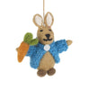 Handmade Felt Rabbit in Cardigan Hanging Decoration from Felt so Good for sale at Mostyn