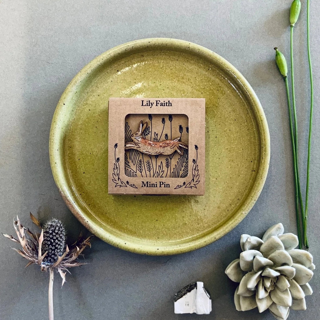 Hare Mini Pin Brooch from Lily Faith for sale at Mostyn