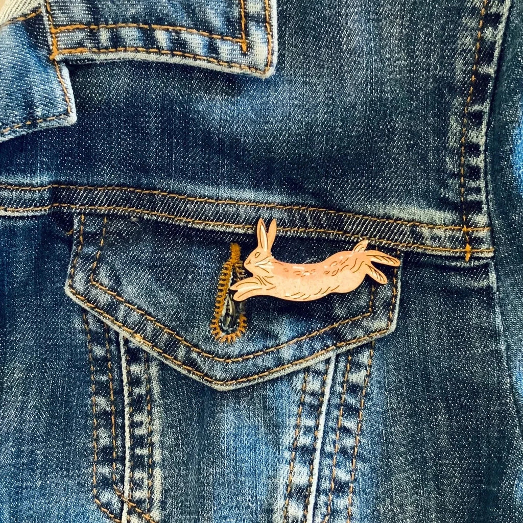Hare Mini Pin Brooch from Lily Faith for sale at Mostyn