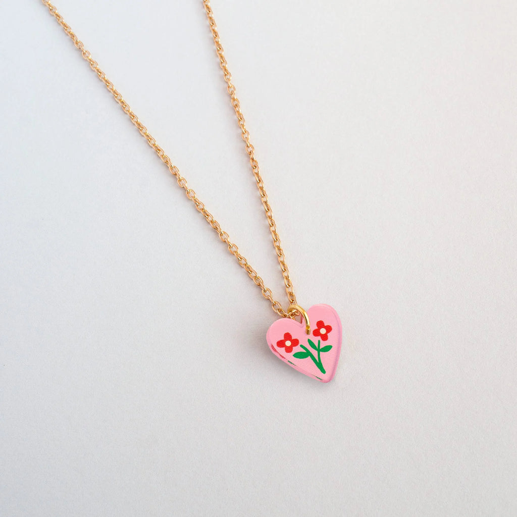 Heart Floral Charm Necklace by natalie Lea Owen for sale at Mostyn