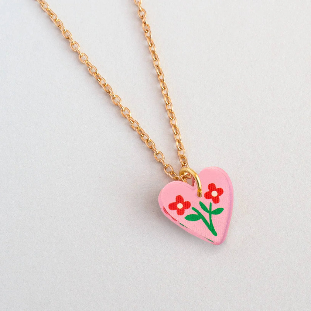 Heart Floral Charm Necklace by natalie Lea Owen for sale at Mostyn