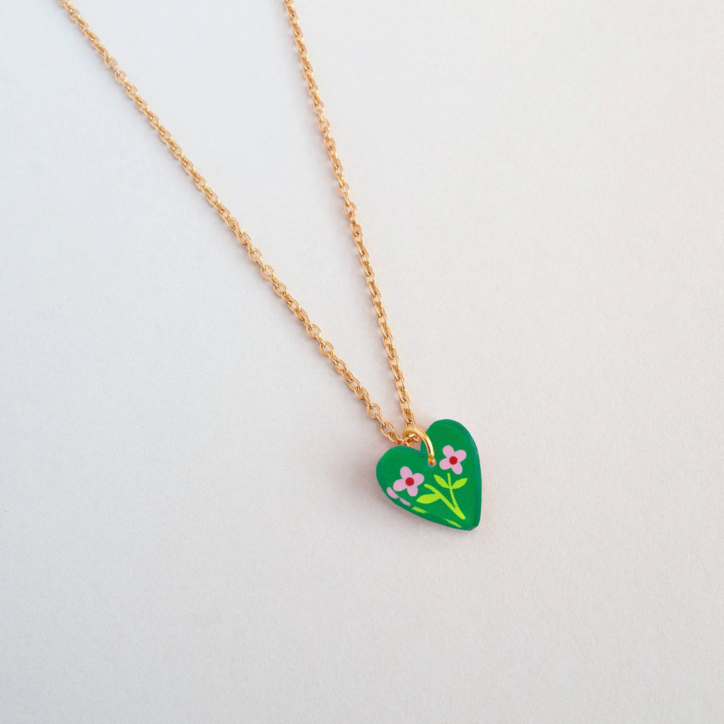 Heart Floral Charm Necklace by natalie Lea Owen for sale at Mostyn