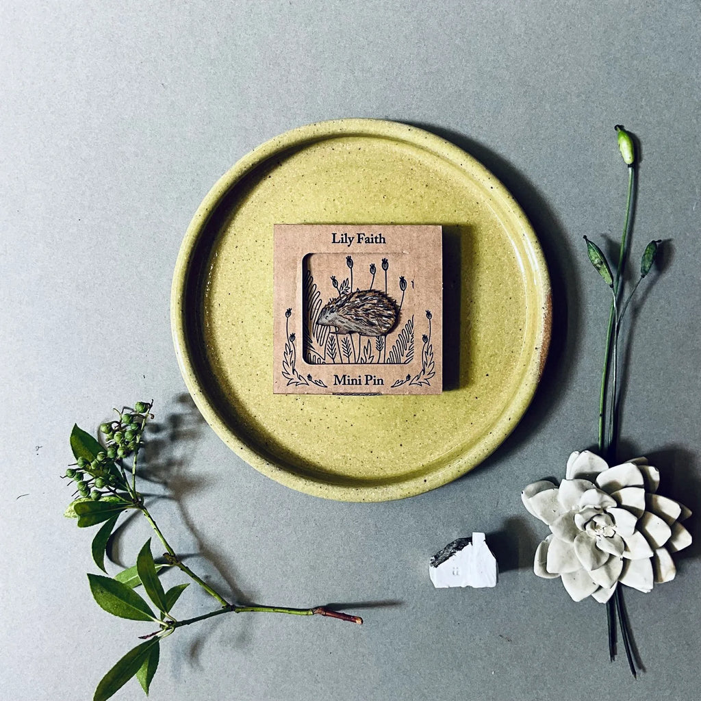 Hedgehog Mini Pin Brooch from Lily Faith for sale at Mostyn