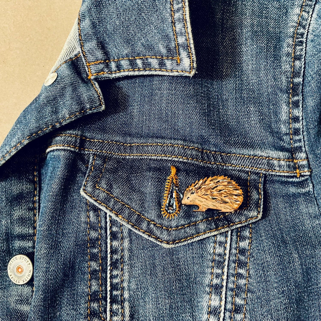 Hedgehog Mini Pin Brooch from Lily Faith for sale at Mostyn
