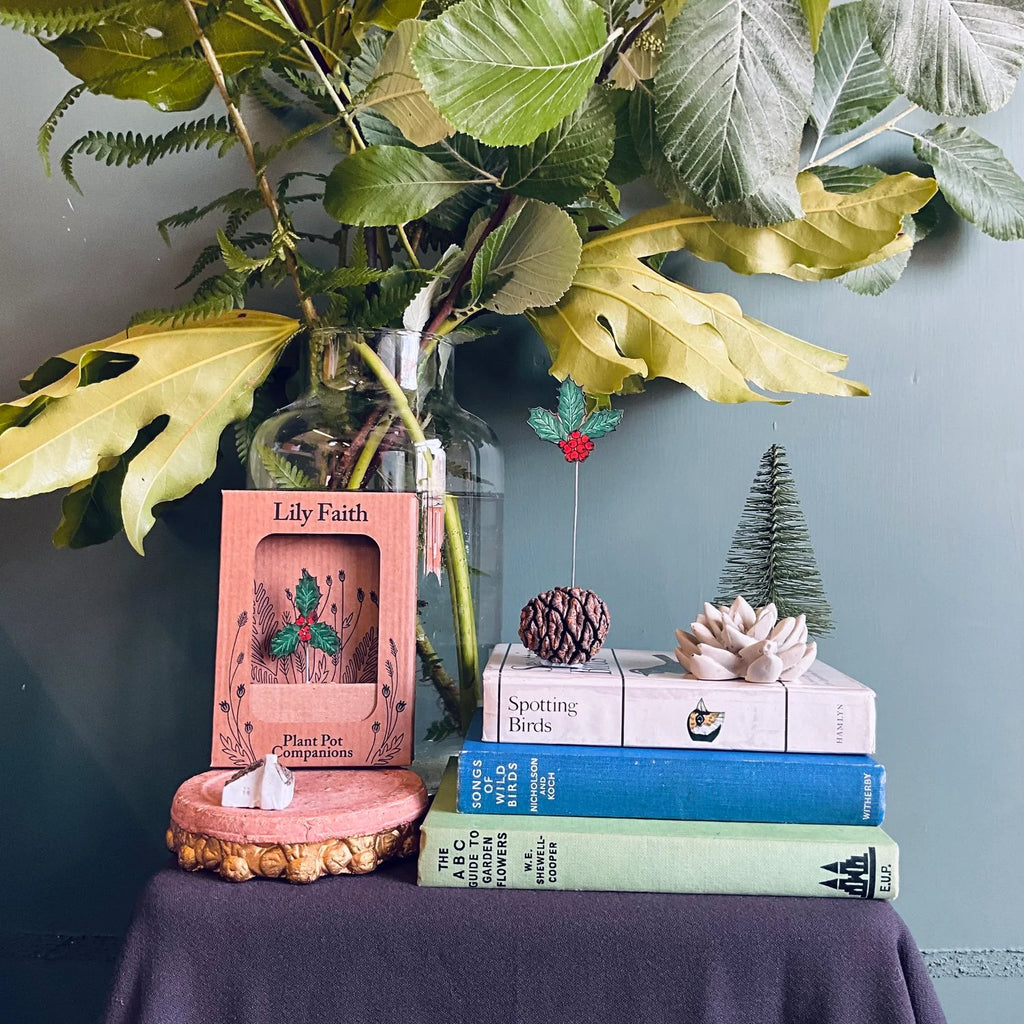 Holly Leaf Plant Pot Companions from Lily Faith for sale at Mostyn