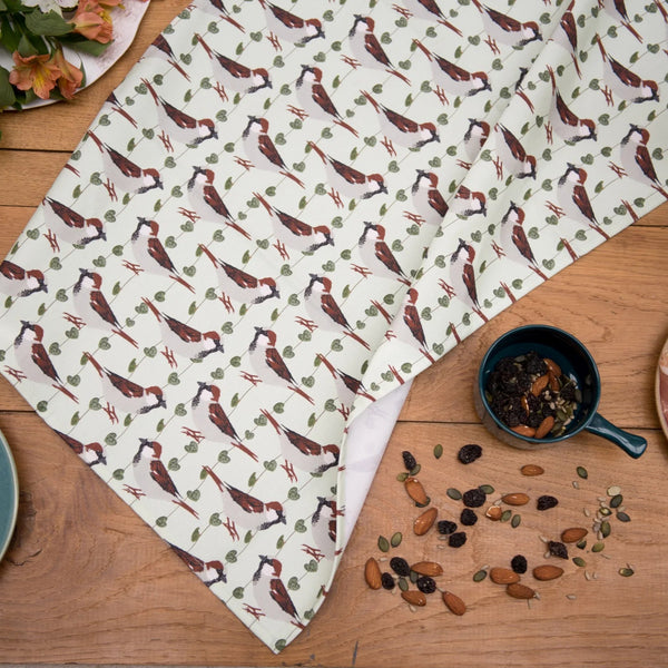 'House Sparrow' Print Tea Towel from The Owlery for sale at Mostyn