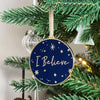 I Believe Metal and Enamel Christmas Tree Decoration from Clara and Macy for sale at Mostyn