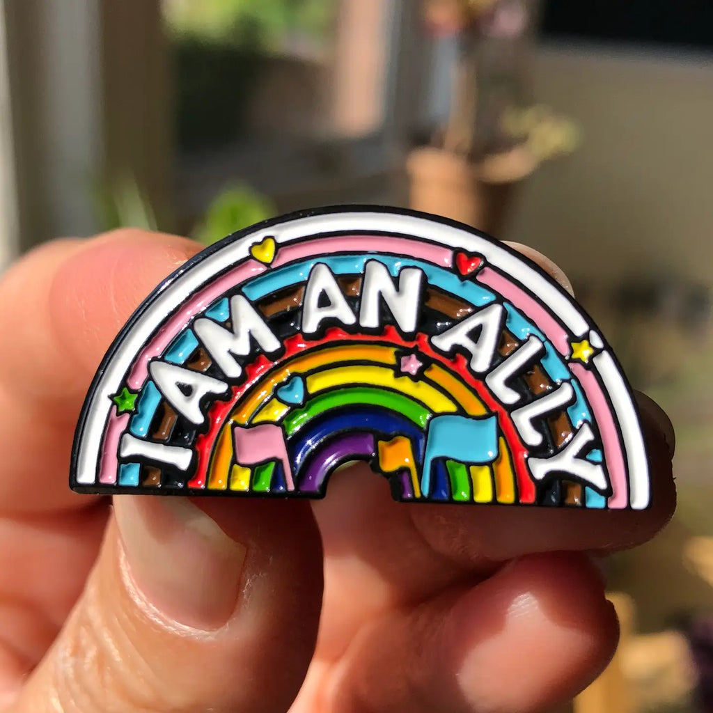I Am An Ally Enamel Badge by Sophie Green for sale at Mostyn