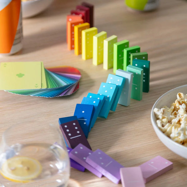 Idle Hands Rainbow Colour Gradient Dominoes from Block Designs for sale at Mostyn