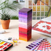 Idle Hands Warm Purple Wooden Gradient Tower from Block Design for sale at Mostyn