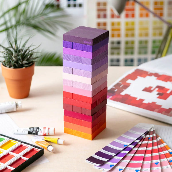 Idle Hands Warm Purple Wooden Gradient Tower from Block Design for sale at Mostyn