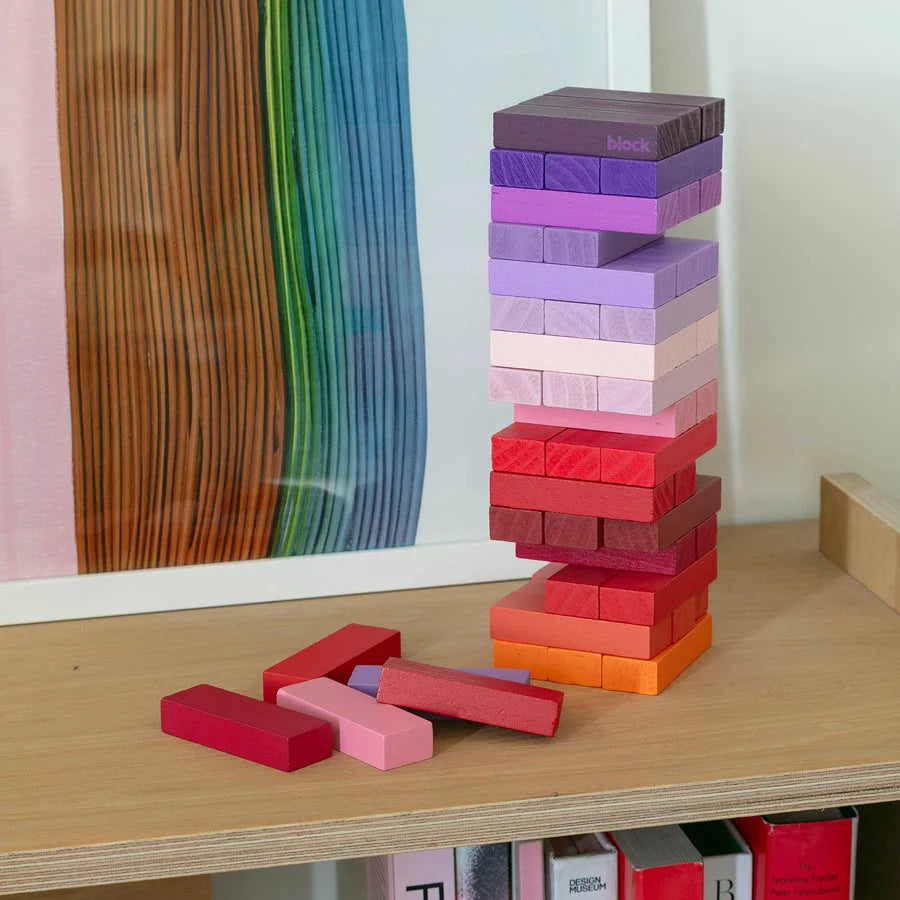 Idle Hands Warm Purple Wooden Gradient Tower from Block Design for sale at mostyn