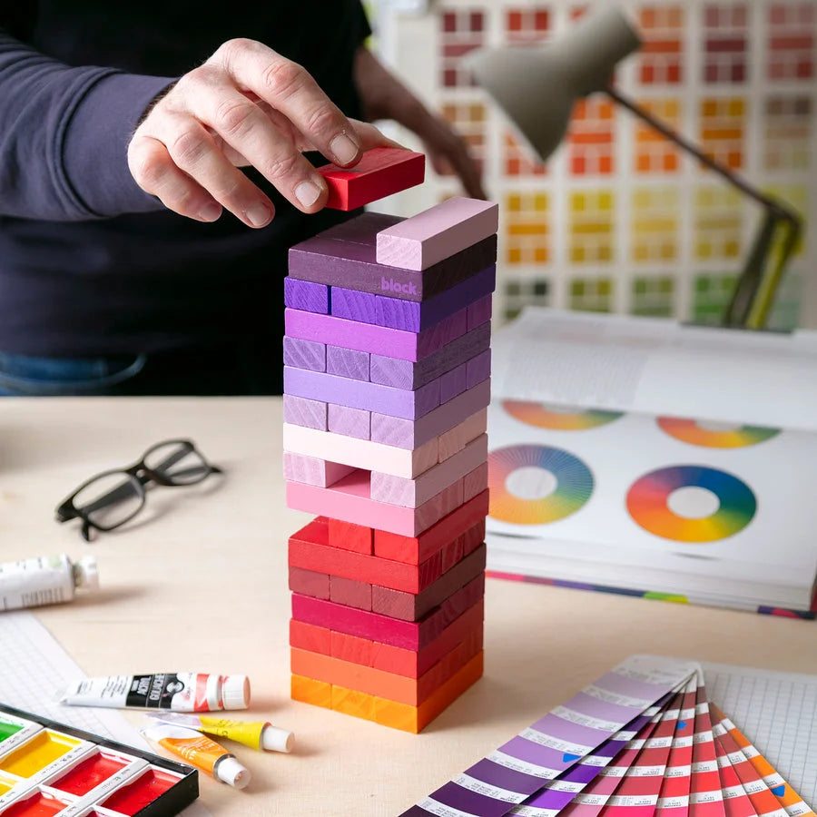 Idle Hands Warm Purple Wooden Gradient Tower from Block Design for sale at Mostyn