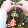 Joyful Red Christmas Tree Hand Marbled Christmas Decoration Greeting Card from Paper Mirchi for sale at Mostyn