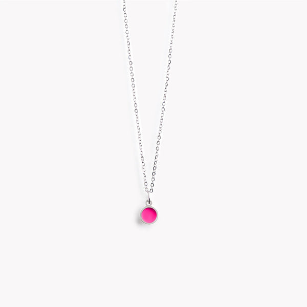 Coast Pink Circle Pendant Necklace from Koa Jewellery for sale at Mostyn