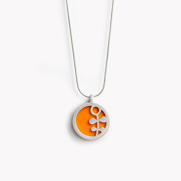 Large Orange Emily Flower Pendant Necklace from Koa Jewellery for sale at Mostyn