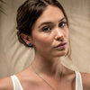 Silken Blue Circular Stud Earrings from Koa Jewellery for sale at Mostyn