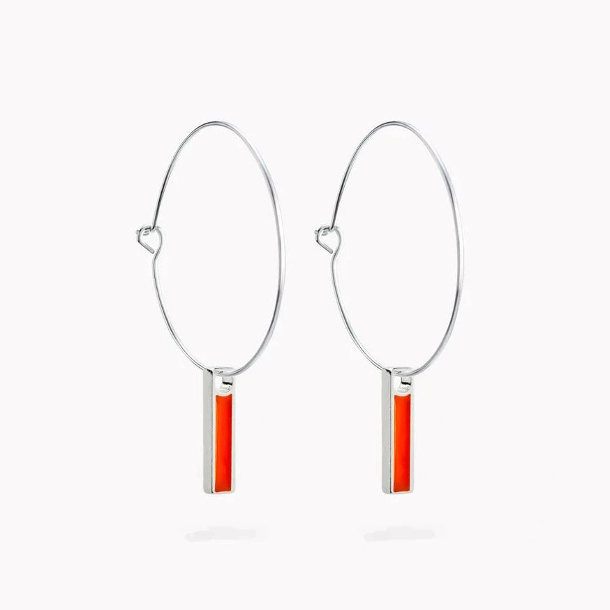 Orange Boulevard Rectangle Hoop Earrings from Koa Jewellery for sale at Mostyn