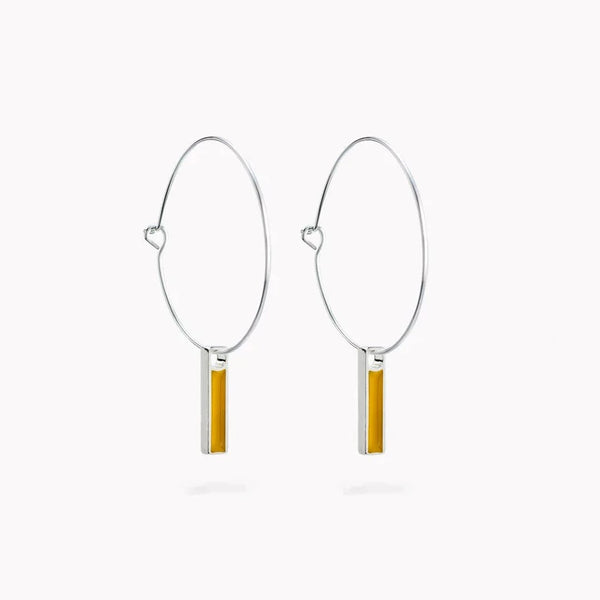 Yellow Boulevard Hoop Earrings from Koa Jewellery for sale at Mostyn