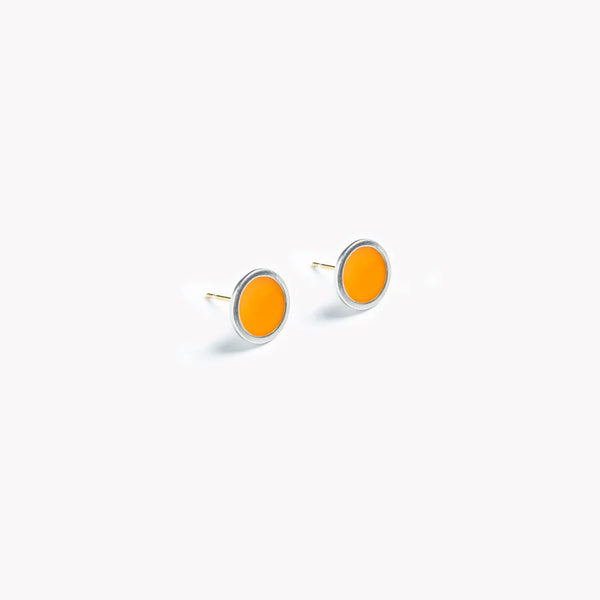 Silken Orange Circular Stud Earrings from Koa Jewellery for sale at Mostyn