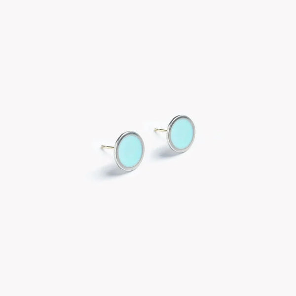 Silken Turquoise Circular Stud Earrings from Koa Jewellery for sale at Mostyn