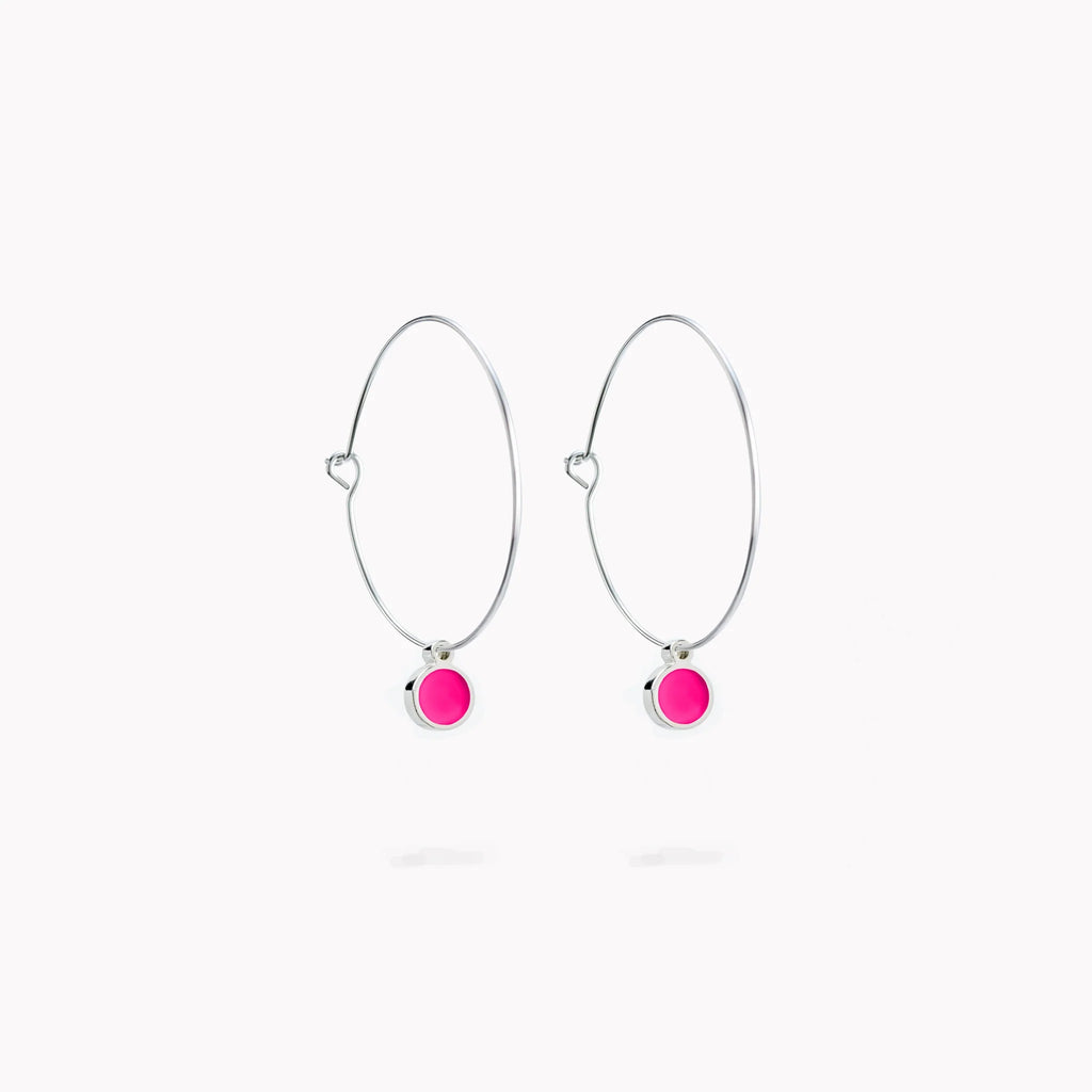 Coast Pink Circle Hoop Earrings from Koa Jewellery for sale at Mostyn