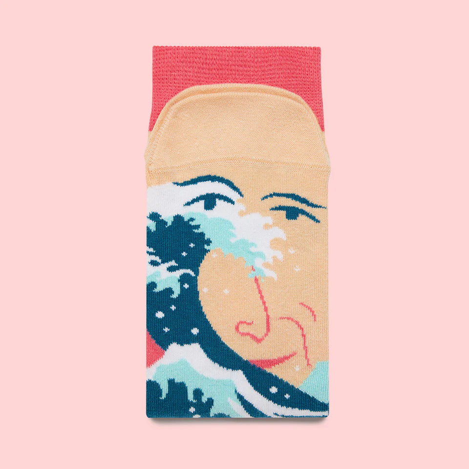 Kutsushita Hokusai Adult 9-12 2 Artist Socks from Chatty Feet for sale at Mostyn
