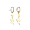 A Brass Serpent Mini Hoop Earrings from Lima Lima Jewellery  for sale at Mostyn.