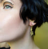 A Brass Serpent Mini Hoop Earrings from Lima Lima Jewellery  for sale at Mostyn