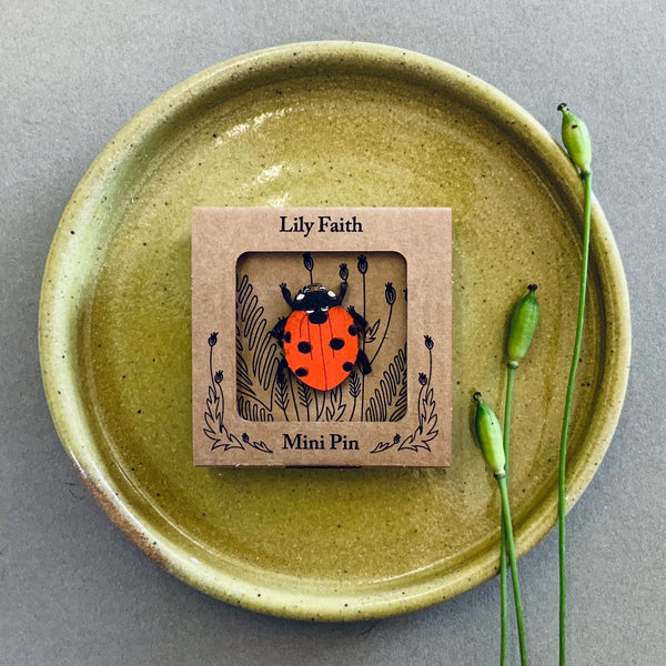 Ladybird Mini Pin Brooch from Lily Faith for sale at Mostyn