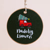 Land Rover Nadolig Llawen Welsh Language Wooden Christmas Decoration from Draenog for sale at Mostyn