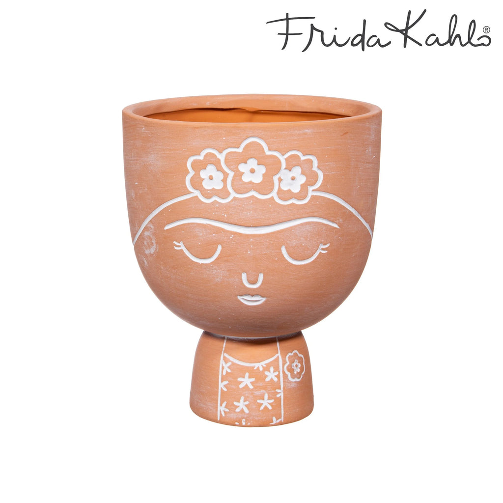 Large Frida Kahlo Ceramic Terracotta Planter from Sass and Belle for sale at Mostyn