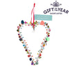 Large Handmade Beaded Multi Colour Heart Hanging Decoration from Rex London for sale at Mostyn