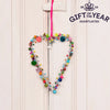 Large Handmade Beaded Multi Colour Heart Hanging Decoration from Rex London for sale at Mostyn