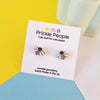 Laser Cut Wooden Bee Stud Earrings from Prickle People for sale at Mostyn