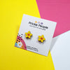 Laser Cut Wooden Welsh Daffodil Stud Earrings from Prickle People for sale at Mostyn