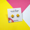 Laser Cut Wooden Welsh Daffodil Stud Earrings from Prickle People for sale at Mostyn